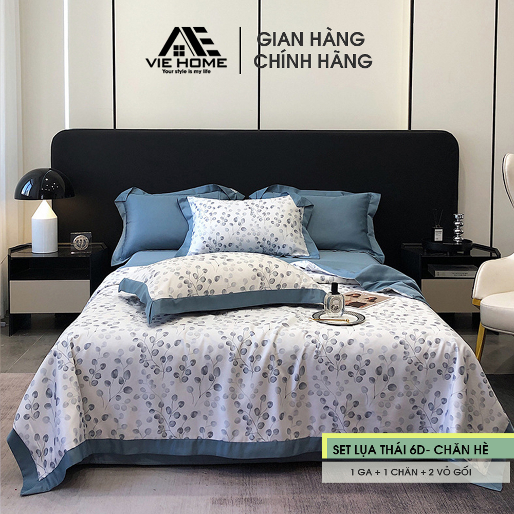 Bộ Chăn Ga Gối Lụa Thái  6D VIE Home - Bedding hàng nhập khẩu cao cấp - 4 Món nhiều họa tiết M2/M4/M6/M8