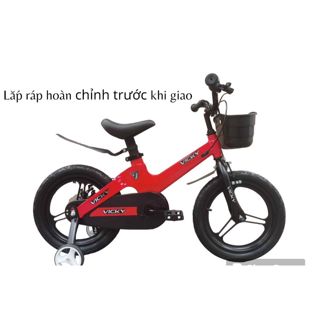 [ SALE LỚN ] xe đạp Vicky 18inch khung nhôm cho bé 5-8 tuổi ( lắp ráp hoàn thiện khi giao )
