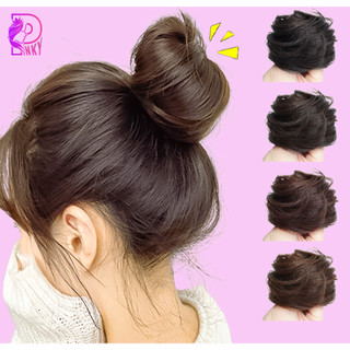 Búi tóc giả cho nữ PINKY, Tóc giả búi tròn, tóc búi giả xoăn búi hoa sang trọng quý phái