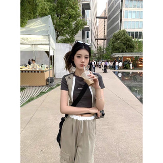 [Varvet] Áo Thun Basic Màu Nâu Uzllang Cá Tính Siêu Hot
