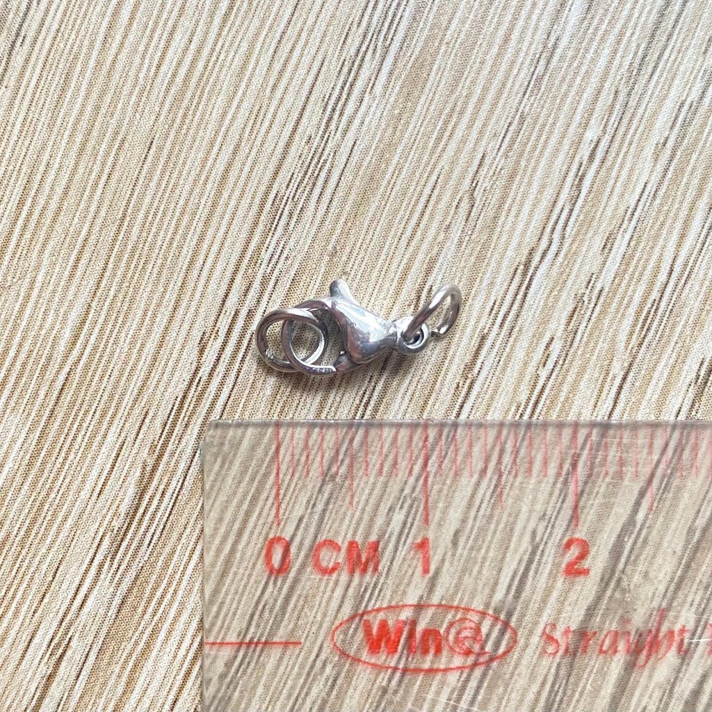 Khoá Càng Cua Mini Inox Thép Không Gỉ 304 Cao Cấp 10mm Kèm Khoen Tròn Làm Trang Sức Handmade DIY