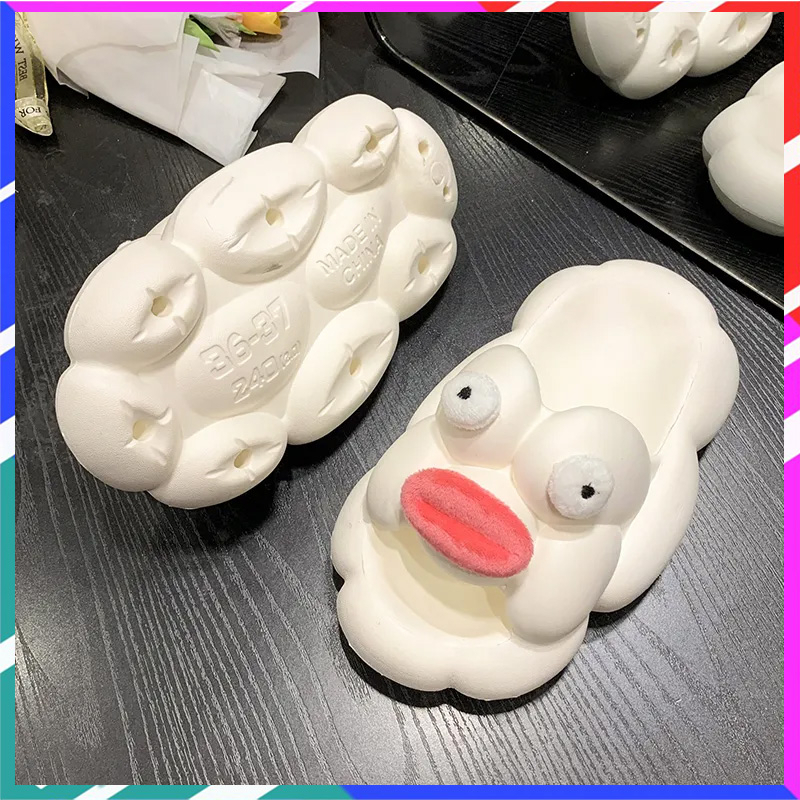 Dép bánh mì dép lê đế dày miệng xúc xích hoạt hình nữ