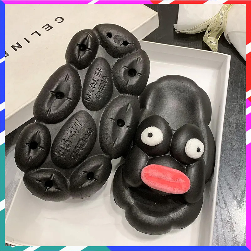 Dép bánh mì dép lê đế dày miệng xúc xích hoạt hình nữ