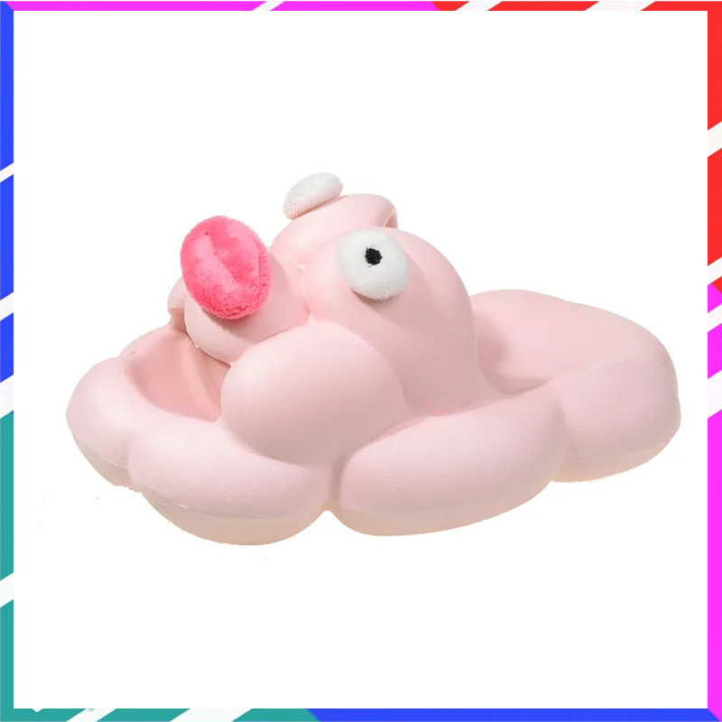 Dép bánh mì dép lê đế dày miệng xúc xích hoạt hình nữ