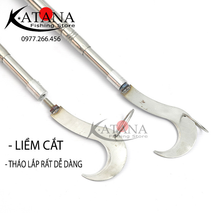 - Sào rút Inox  1m7 - 7m tặng kèm móc treo + Tùy chọn mua thêm liềm cắt , vợt hái trái