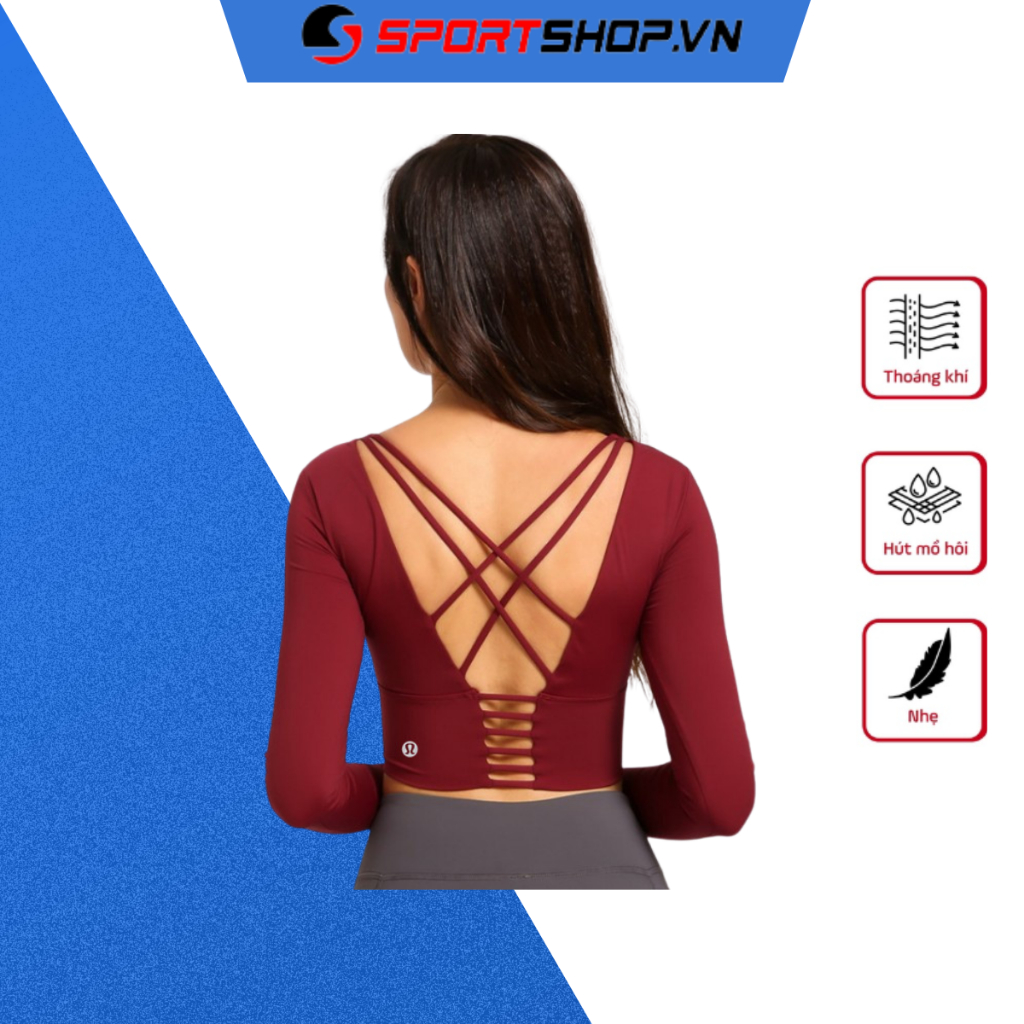 Áo bó dài tay Lululemon MS13 Sportshop.vn Cao Cấp, Áo Slim Fit Thể Thao Thiết Kế Sexy Dành Cho Tập Yoga, Gym, Chạy Bộ