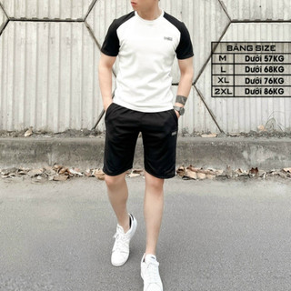 Bộ thể thao phối tay vải cotton tổ ong co giãn thoáng mát