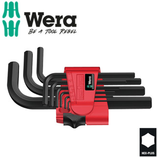 Bộ khóa lục giác ngắn màu đen Wera 05021737001 950/9 Hex-Plus 7 hệ mét gồm 9 cái nhỏ gọn