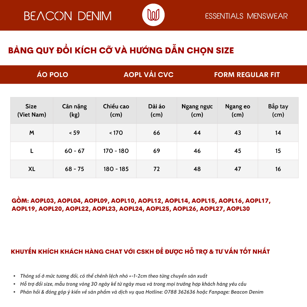 Áo Polo Nam Chất Thun Cotton Trơn Vải Cá Sấu BEACON DENIM Form Vừa Trẻ Trung 6 Màu AOPL03