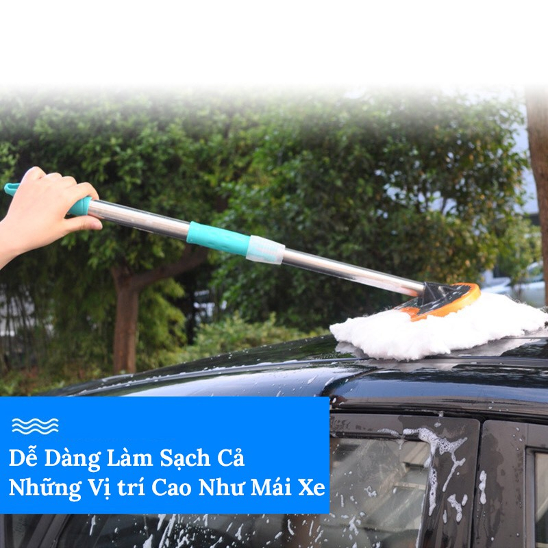 Cây Lau Rửa Xe Ô Tô Cán Dài Lông Mềm – Cán Chổi Có Thể Kéo Dài  - Hoàng Nam Auto