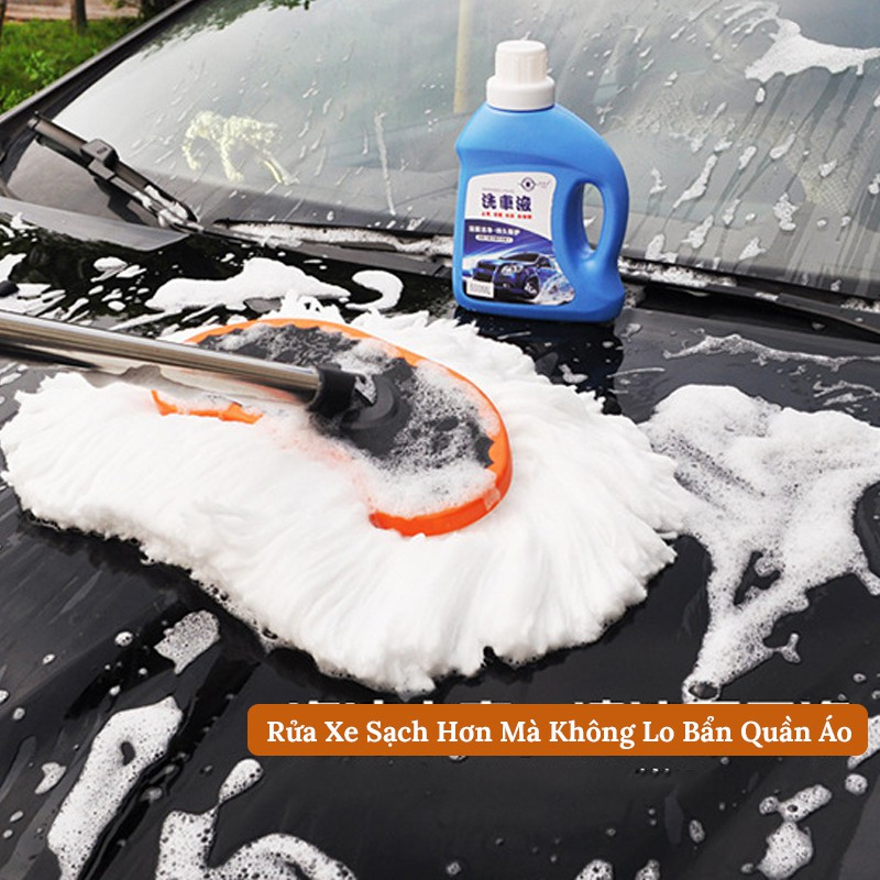 Cây Lau Rửa Xe Ô Tô Cán Dài Lông Mềm – Cán Chổi Có Thể Kéo Dài  - Hoàng Nam Auto