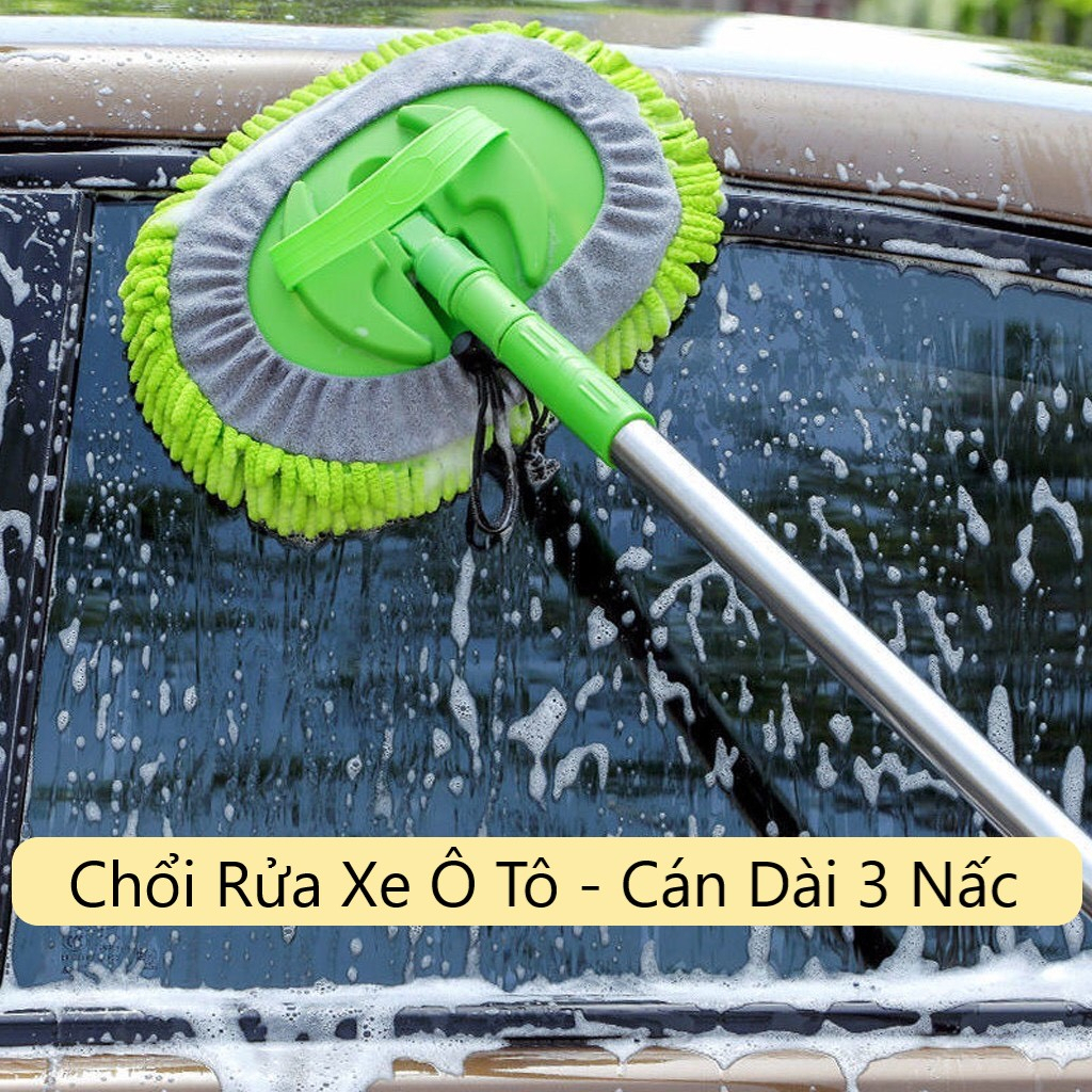 Chổi Lau Xe Ô Tô - Chổi Rửa Xe Ô Tô Kéo Dài 3 Nấc Chuyên Dụng  - Hoàng Nam Auto