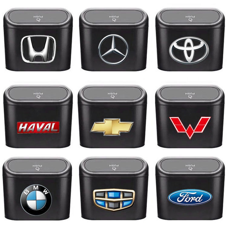 Thùng Đựng Rác Xe Hơi - Thùng Rác Mini Để Trên Ô Tô - Thùng Rác Ô Tô Có Logo Xe - Chất Liệu Nhựa ABS Cao Cấp - HN Auto