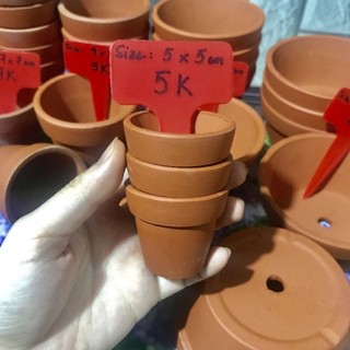 sỉ 50 chậu đất nung size 5x5 màu đỏ đất nung