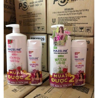 Sữa tắm Hazeline trắng da Yến mạch , Matcha, ong chúa