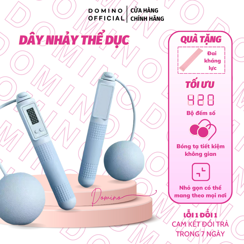 Dây Nhảy Tập Thể Dục Domino Cao Cấp Tự Động Đếm Hỗ Trợ Tập Thể Dục