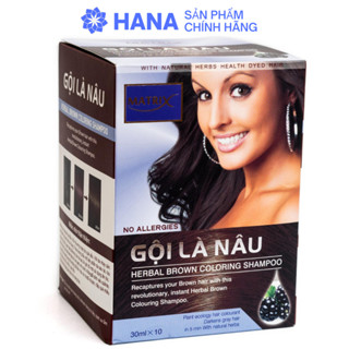  Dầu gội nhuộm tóc Gội Là Nâu Matrix hộp 10 gói - Gội là đen Matrix 10 gói 