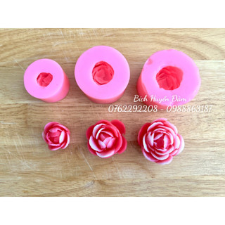 Set 3 khuôn hoa hồng trà đổ rau câu, socola, làm sáp, nến thơm