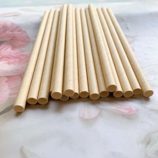 Ống hút giấy kraft hữu cơ dùng 1 lần cho quán cafe nhà hàng tiện lợi thân thiện môi trường
