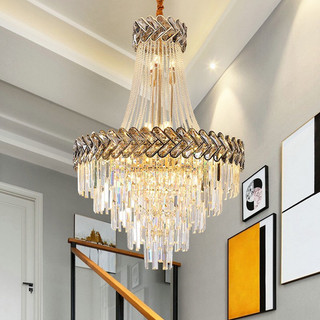 Đèn thông tầng,Đèn chùm pha lê hiện đại KT:80*120cm trang trí phòng khách, sảnh hiện đại,tặng kèm bóng Led