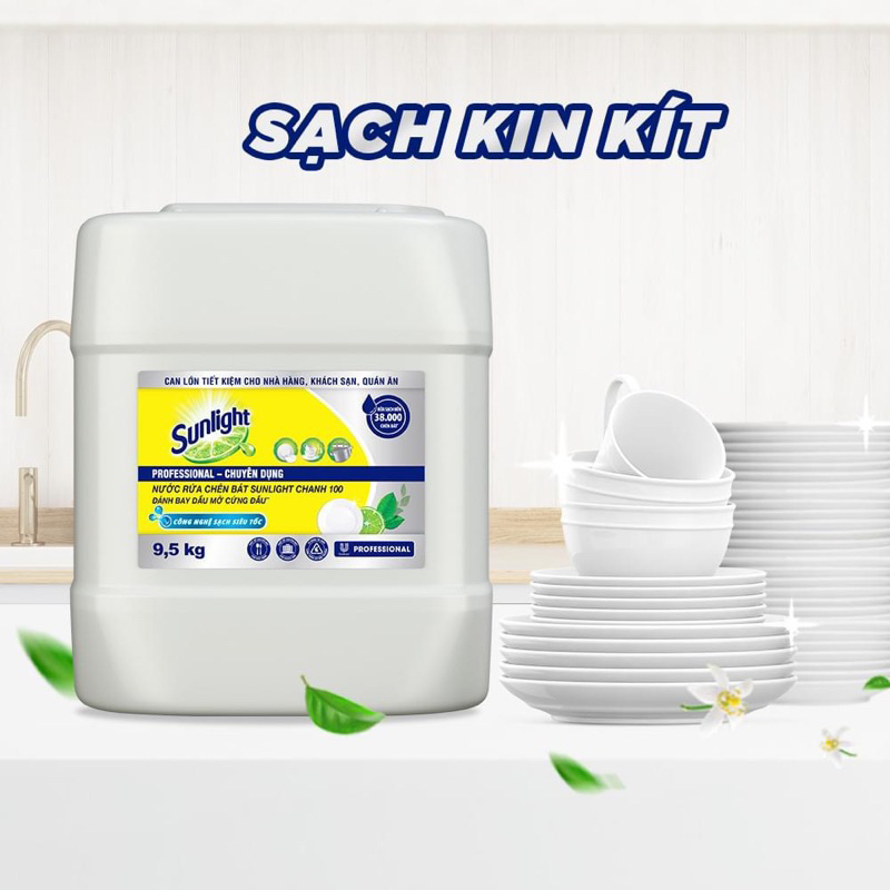 Nước Rửa Chén SUNLIGHT can nhựa lớn 9.5kg