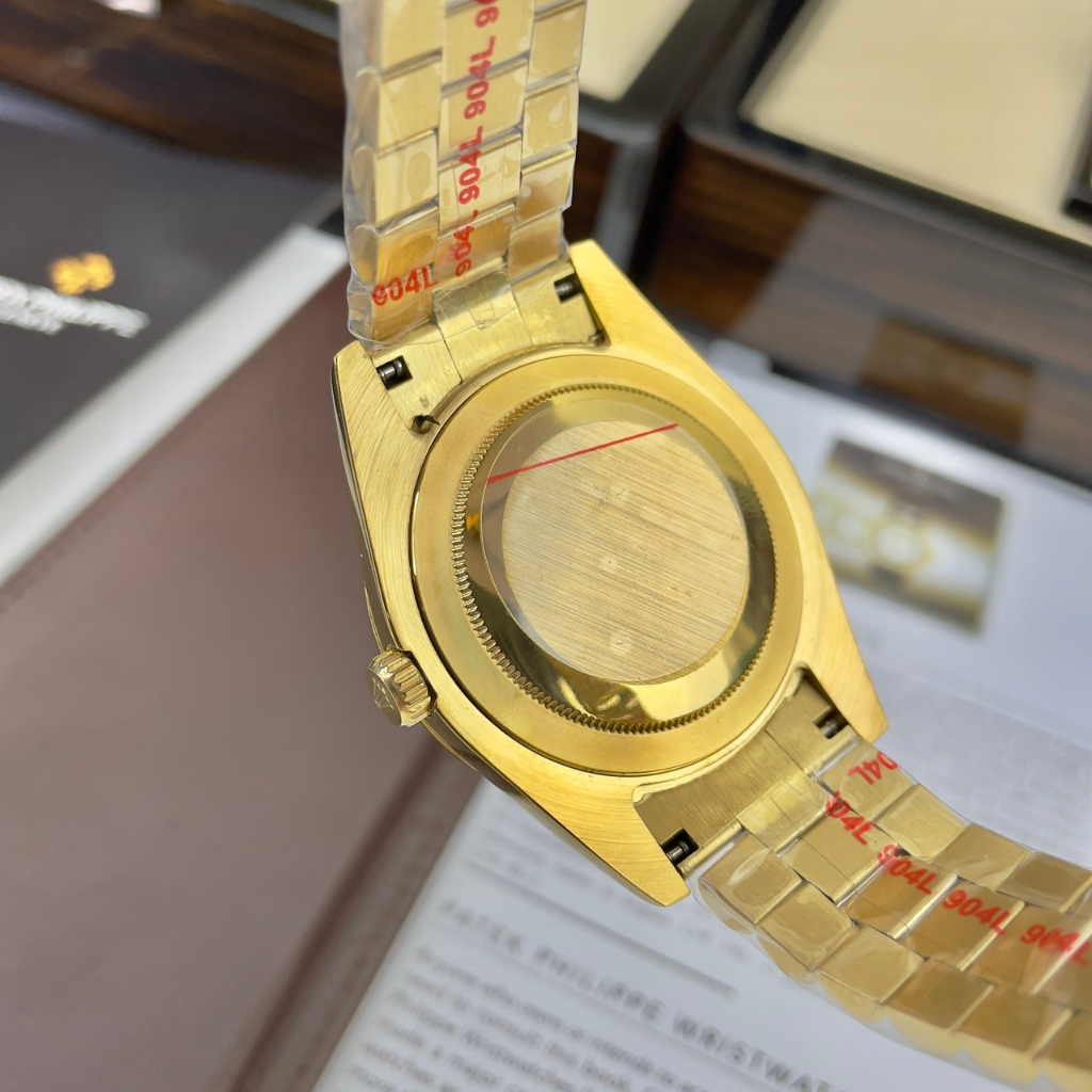 Đồng hồ Nam Rolex máy nhật day date dòng cơ Automatic size 41mm mặt xanh lá vỏ vàng