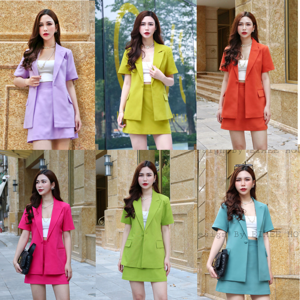 SET VEST CHÂN VÁY CHỮ A công sở, đi chơi, dự tiệc năng động, thanh lịch