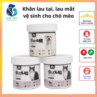 Khăn lau vết ố mắt, vệ sinh tai, mắt cho chó mèo