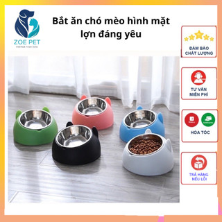Bát ăn cho chó mèo hình mặt lợn xinh xắn đáng yêu