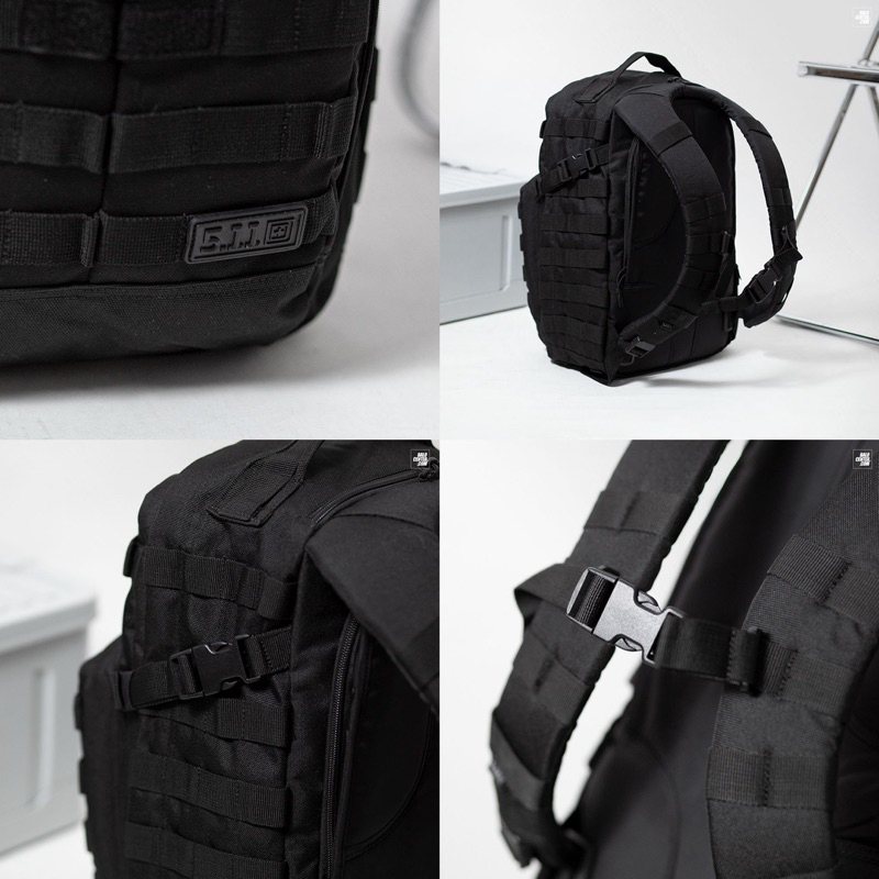 Balo Du Lịch 511 Tatical Balo Thể Thao Đựng Laptop, Nhiều Ngăn Chứa, Chống Thấm Nước Tên: Rush 12 version 2.0 Black