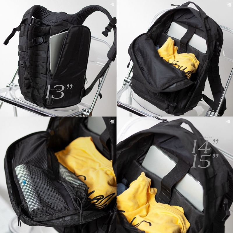 Balo Du Lịch 511 Tatical Balo Thể Thao Đựng Laptop, Nhiều Ngăn Chứa, Chống Thấm Nước Tên: Rush 12 version 2.0 Black