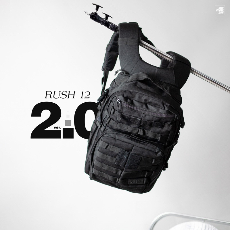 Balo Du Lịch 511 Tatical Balo Thể Thao Đựng Laptop, Nhiều Ngăn Chứa, Chống Thấm Nước Tên: Rush 12 version 2.0 Black
