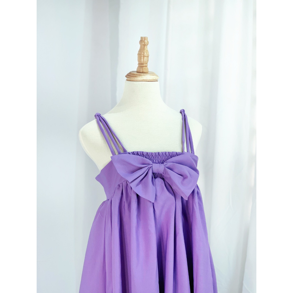 Đầm suông 2 dây Ennik babydoll dáng dài ulzzang vải chéo Hàn Quốc màu tím mộng mơ