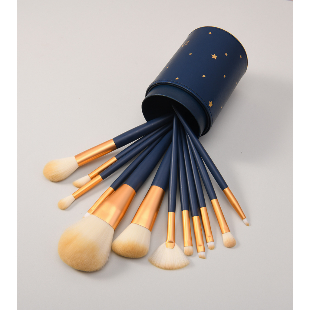 Bộ Cọ Trang Điểm Cá Nhân Lông Siêu Mềm 12 Cây Kèm Túi Da