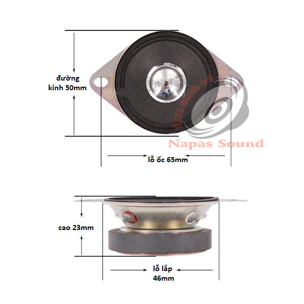 LOA TREBLE MINI 5CM NÚM BẠC - TĂNG TRÉP CHO LOA VI TÍNH, DÀN MINI