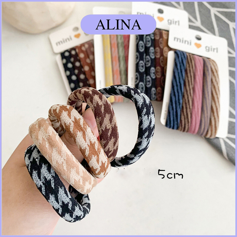 Dây Cột Tóc Cao Su Đàn Hồi Dày Phong Cách Vintage Hanada K16-T013