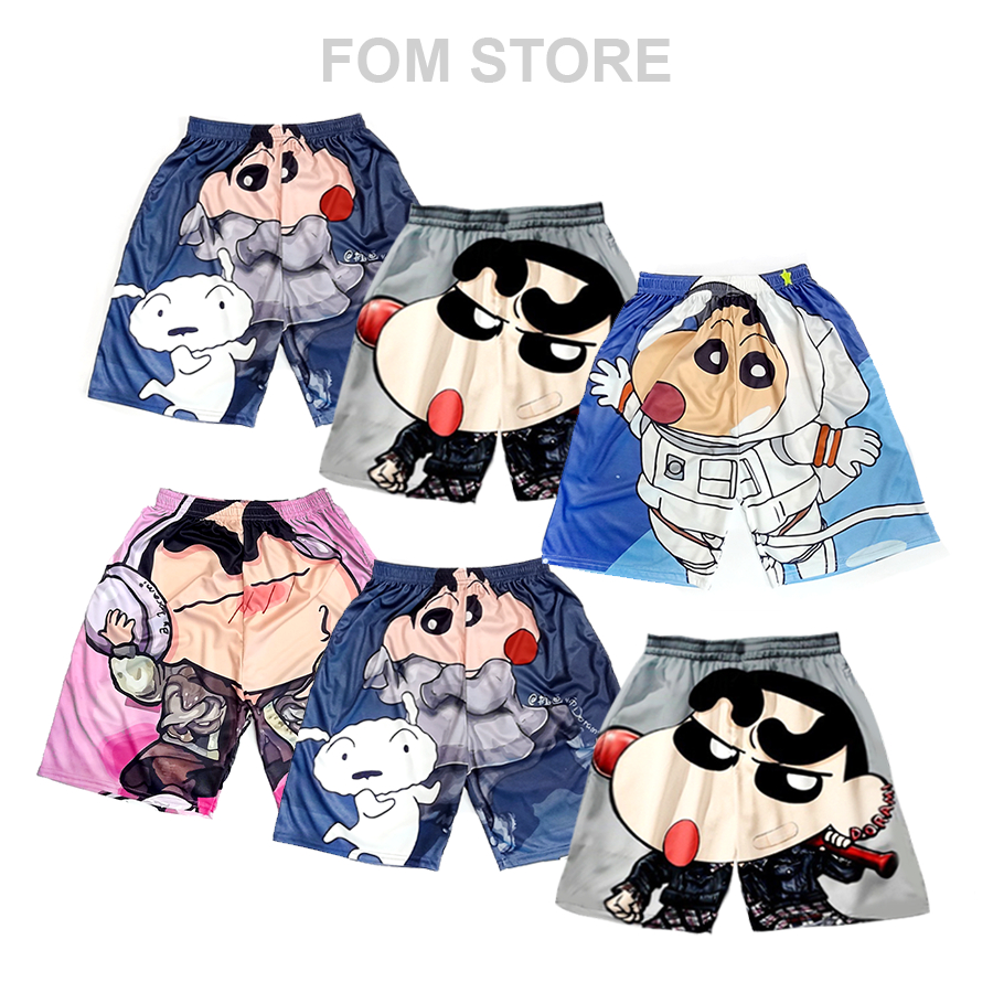 Quần đùi hoạt hình Cushine nhiều mẫu, quần short unisex phom rộng