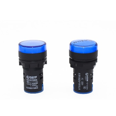 Đèn LED báo nguồn 220V phi 22mm AD16-22DS các màu đỏ/ vàng/ xanh lá/ xanh lam/trắng