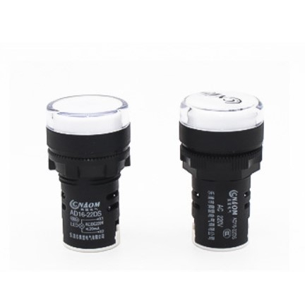 Đèn LED báo nguồn 220V phi 22mm AD16-22DS các màu đỏ/ vàng/ xanh lá/ xanh lam/trắng