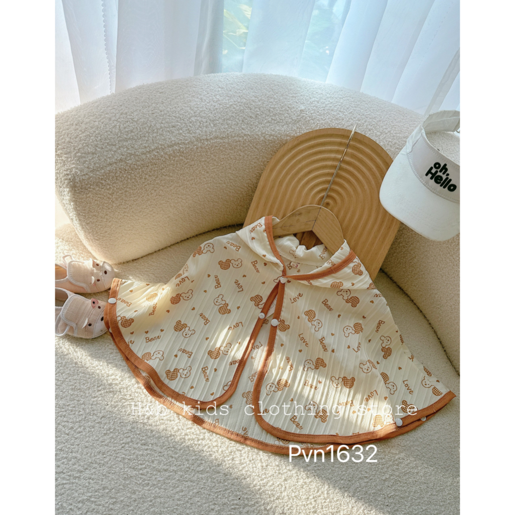 ￼Áo chống nắng cho bé trai bé gái , áo choàng nắng chất đũi gân cho bé