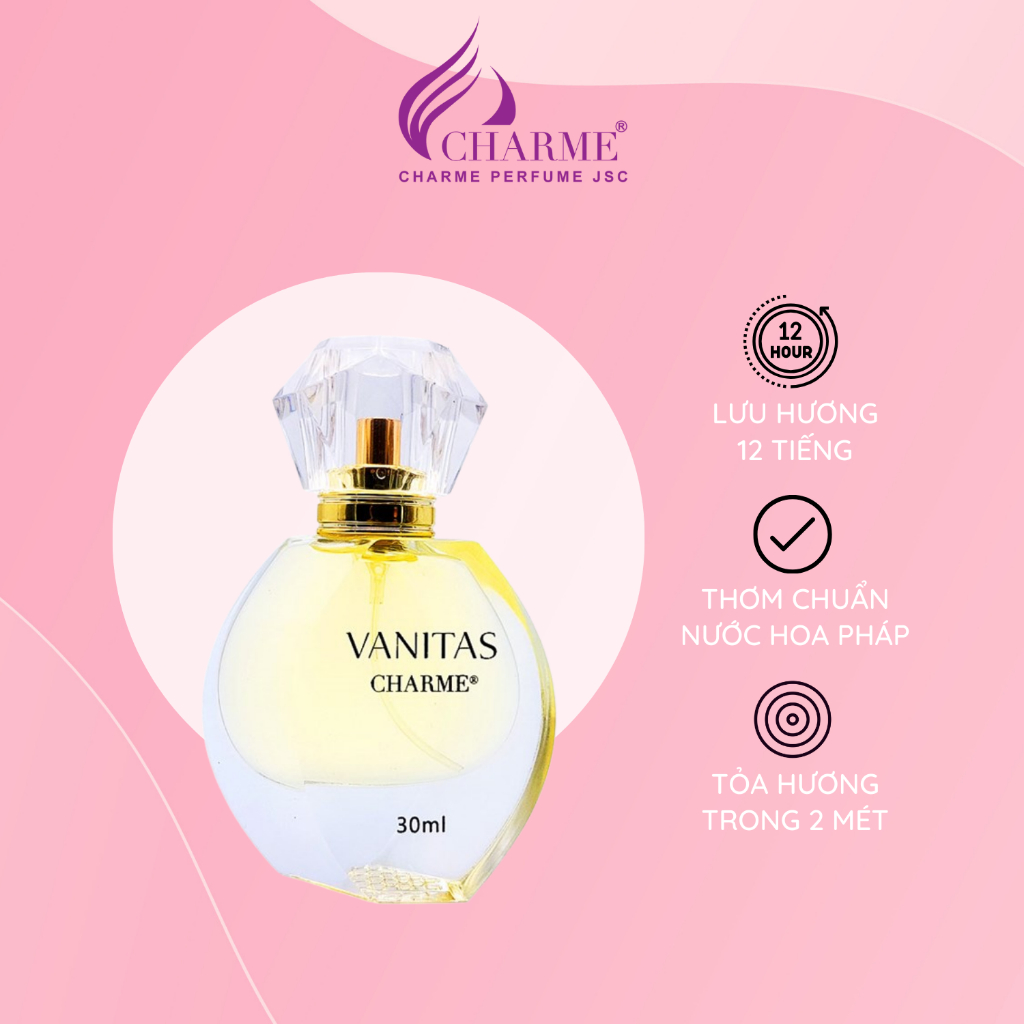 Nước hoa nữ lưu hương lâu Charme Vanitas phong cách, trẻ trung, năng động chai 30ml