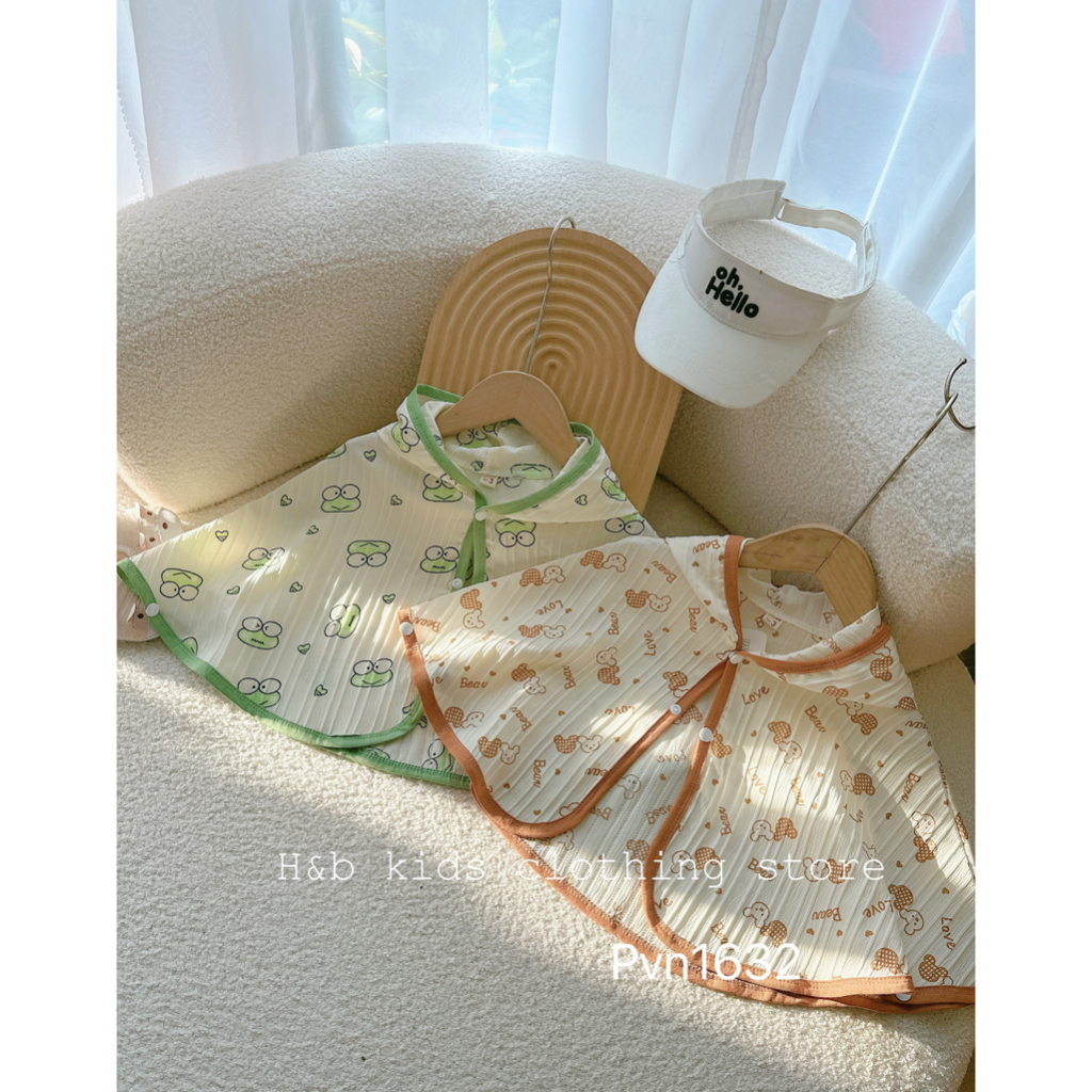 ￼Áo chống nắng cho bé trai bé gái , áo choàng nắng chất đũi gân cho bé