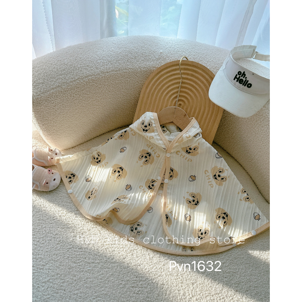 ￼Áo chống nắng cho bé trai bé gái , áo choàng nắng chất đũi gân cho bé