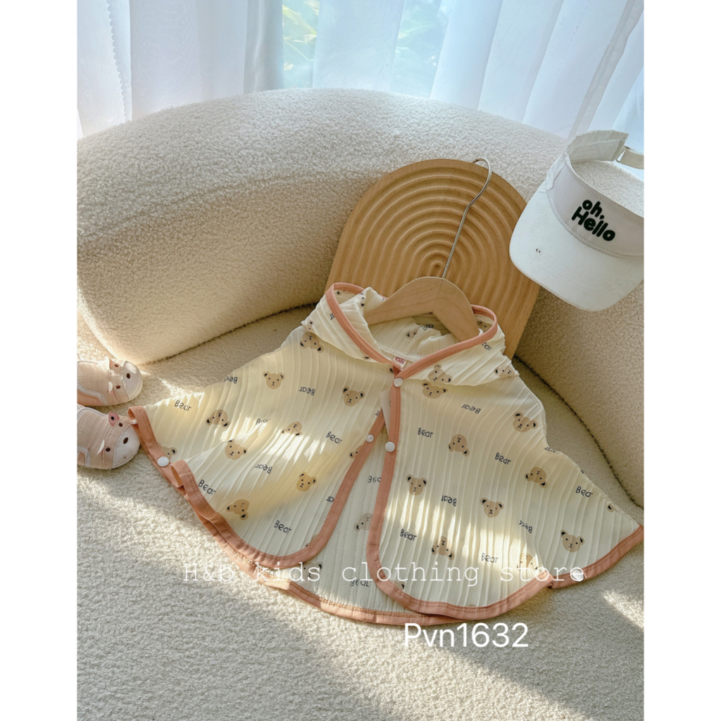 ￼Áo chống nắng cho bé trai bé gái , áo choàng nắng chất đũi gân cho bé