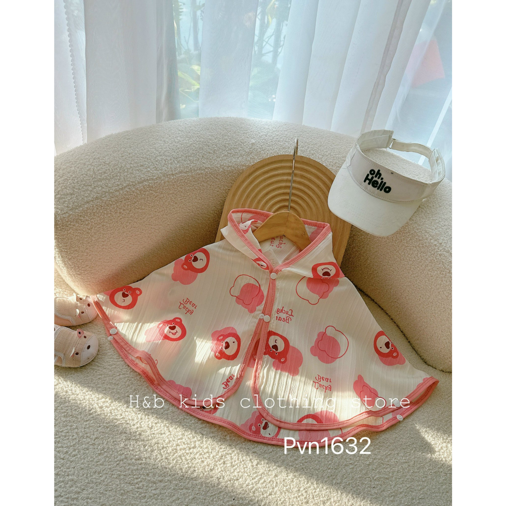 ￼Áo chống nắng cho bé trai bé gái , áo choàng nắng chất đũi gân cho bé