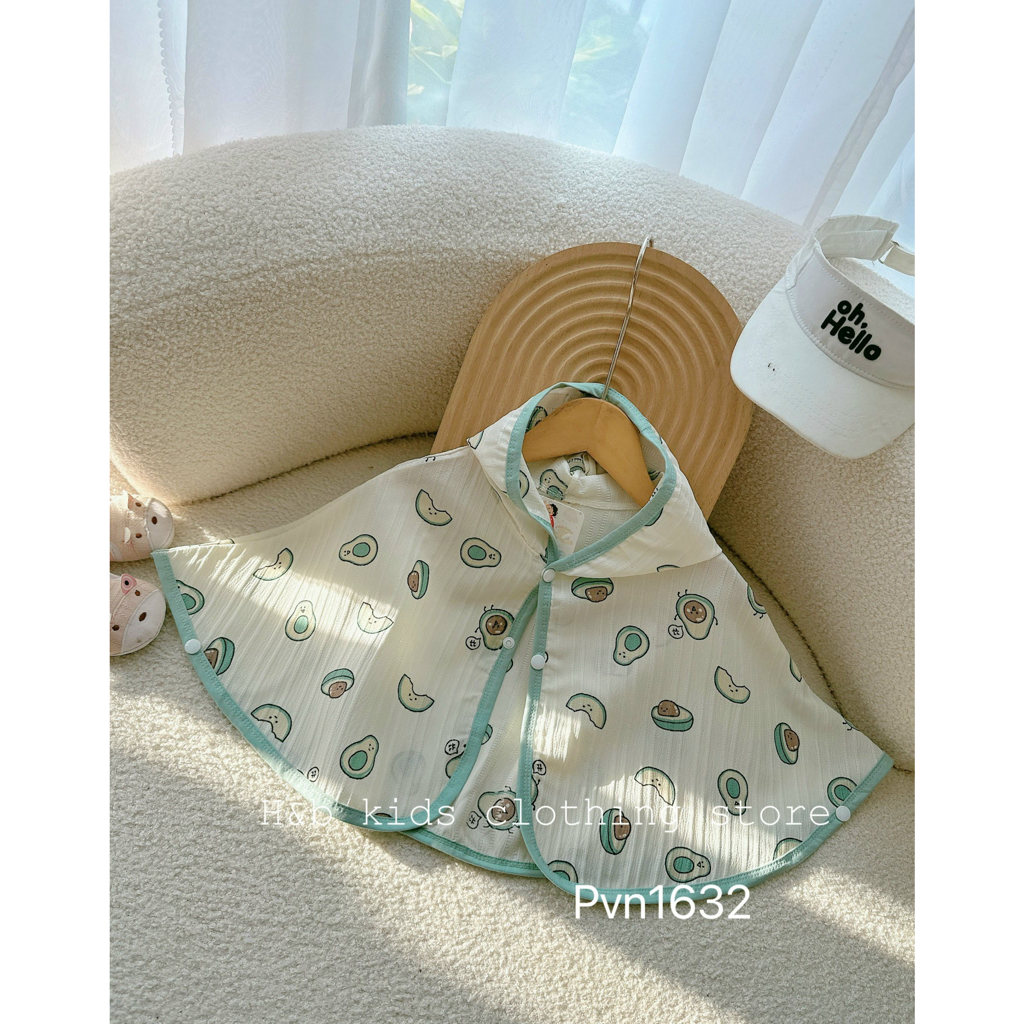 ￼Áo chống nắng cho bé trai bé gái , áo choàng nắng chất đũi gân cho bé