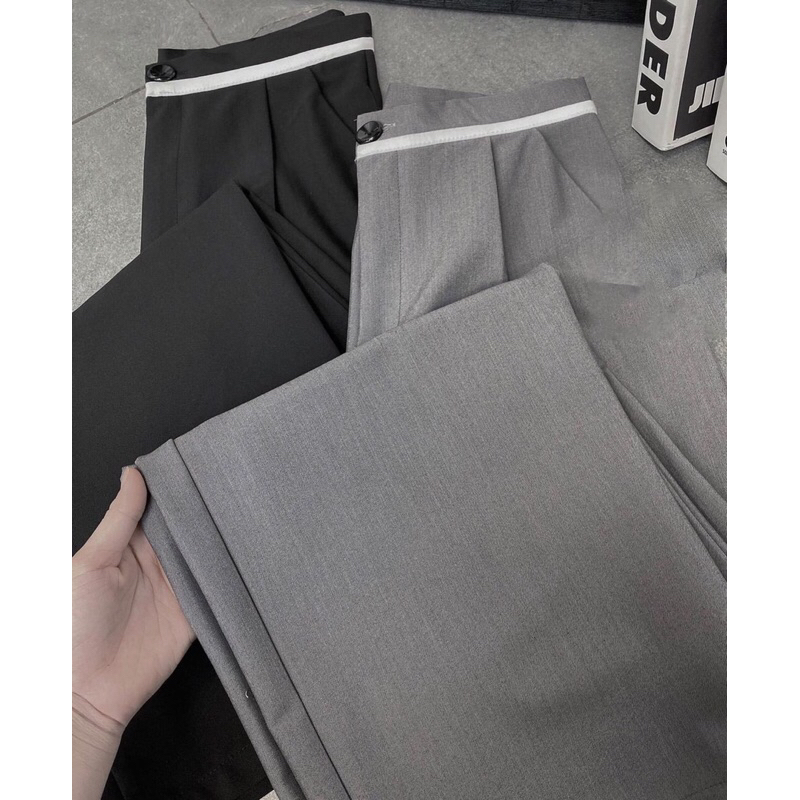 Quần suông Zara đai viền trắng