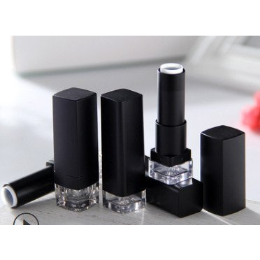 ⚡GÌ CŨNG RẺ ⚡Vỏ son sáp_vuông nhám có đáy, đen_nguyên liệu làm son handmade_Thỏi làm son rỗng.