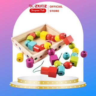 Đồ chơi gỗ xâu hạt, phát triển vận động tinh cho trẻ 0-3 tuổi - DOZKIDZ