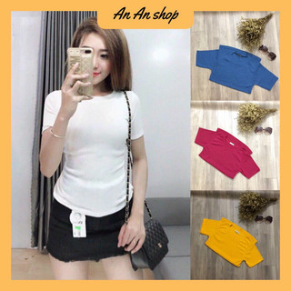 Áo thun nữ body tay ngắn dáng chuẩn đẹp, áo thun body thun gân tăm